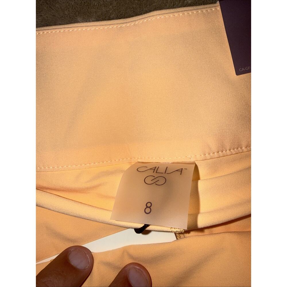 CALIA Golf Skort Womens 8 Orange Stretch Performance Pleated Side Zip UPF 50+ - Picture 2 of 6